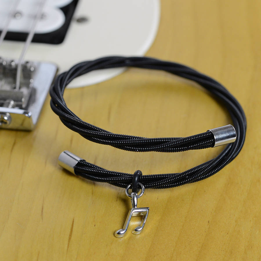 Black Guitar String Bracelet By Bobby Rocks