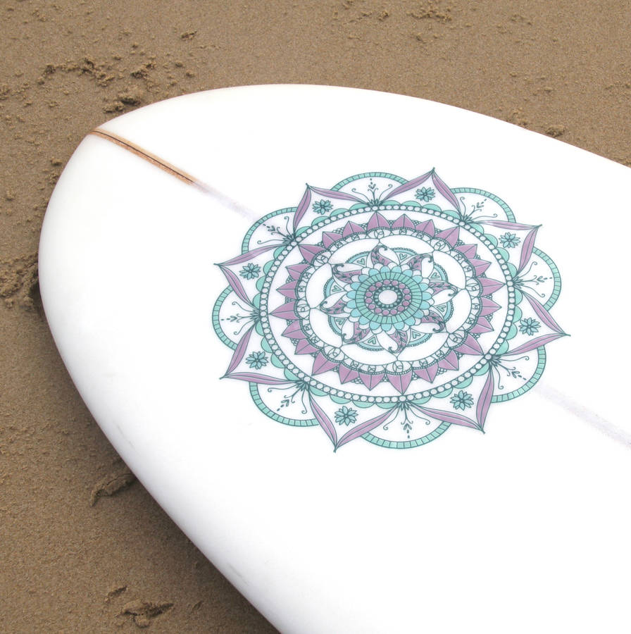 Mandala Surfboard Vinyl Sticker By Seablue Designs