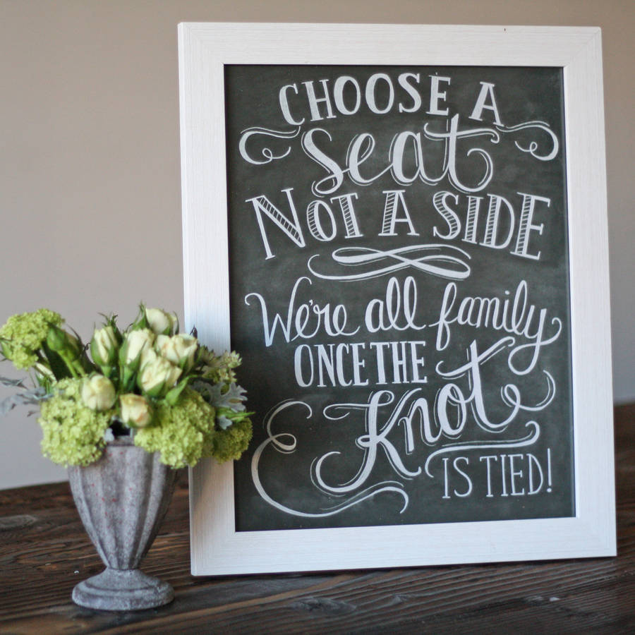 Choose A Seat Not A Side Wedding Ceremony Print, 1 of 2