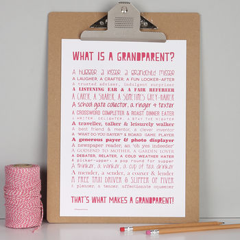 Personalised Grandparent Print With Grandparent Poem, 7 of 11