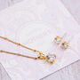 Traditional Solitaire Necklace + Earring Gift Set, thumbnail 1 of 7