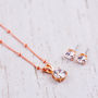 Traditional Solitaire Necklace + Earring Gift Set, thumbnail 3 of 7