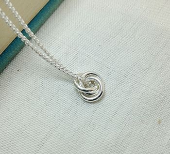 Eternity Knot Solid Silver Pendant, 2 of 4