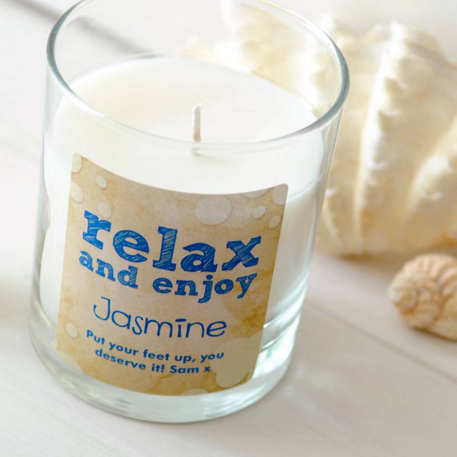 Relax And Enjoy Personalised Scented Candles By Chalk And Cheese