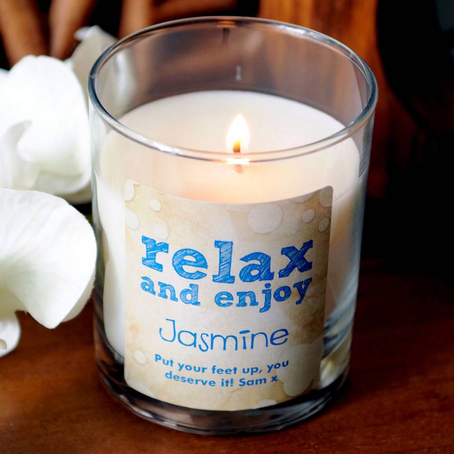 Relax And Enjoy Personalised Scented Candles By Chalk And Cheese