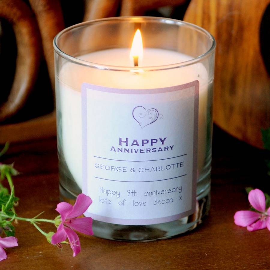 Happy Anniversary Scented Personalised Candle By Chalk And Cheese ...