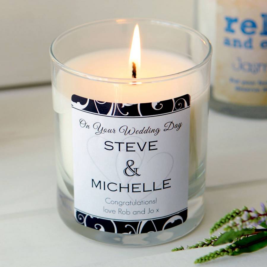 On Your Wedding Day Scented Personalised Candle By Chalk And Cheese ...