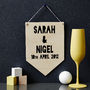 Personalised Couples Keepsake Hanging Wooden Flag, thumbnail 4 of 5