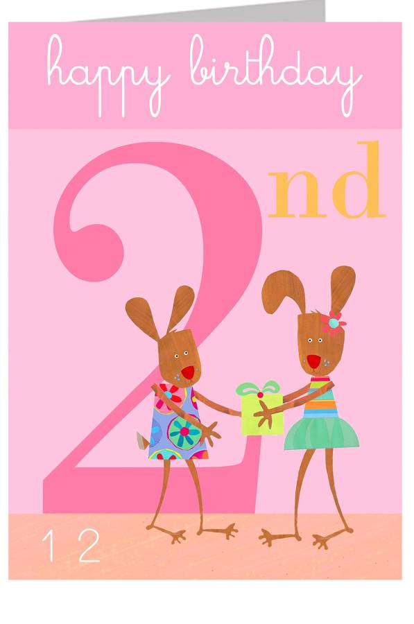 Two Rabbits Girls Birthday Card By Kali Stileman Publishing ...