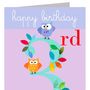 Owls 3rd Birthday Card, thumbnail 5 of 5