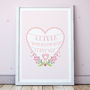 Personalised Floral Heart Print, thumbnail 1 of 6