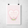 Personalised Floral Heart Print, thumbnail 2 of 6