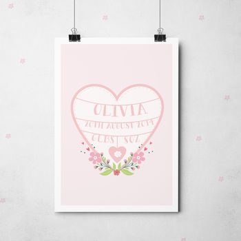Personalised Floral Heart Print, 2 of 6