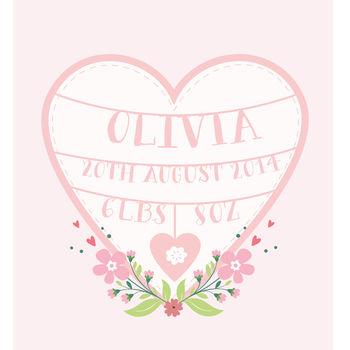 Personalised Floral Heart Print, 4 of 6