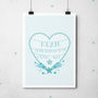 Personalised Floral Heart Print, thumbnail 3 of 6