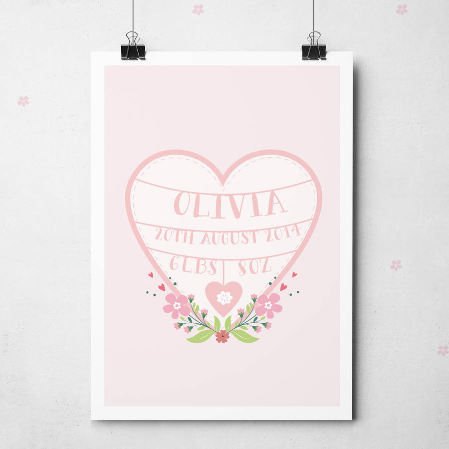 personalised hearts and stars print by cows kisses