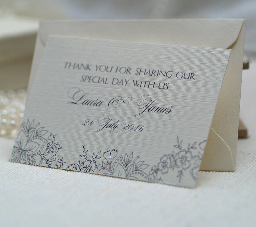 Lace Thank You Favour Notes By Beautiful Day Notonthehighstreet Lace Thank You Favour Notes