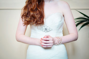 Pearl And Crystal Florence Bridal Cuff, 2 of 4