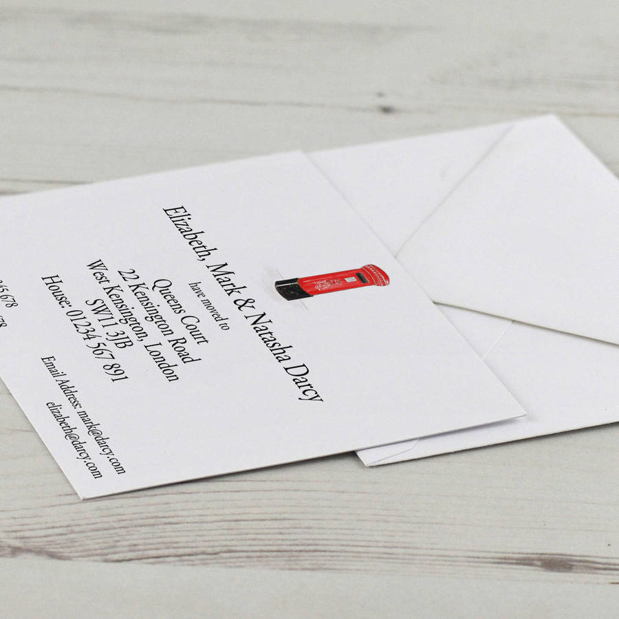 illustrated change of address cards with gift box by honey illustrated change of address cards with gift box by honey