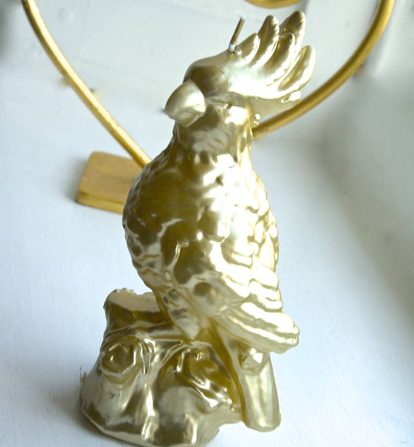 Kitsch Gold Cockatoo Candle By TheLittleBoysRoom
