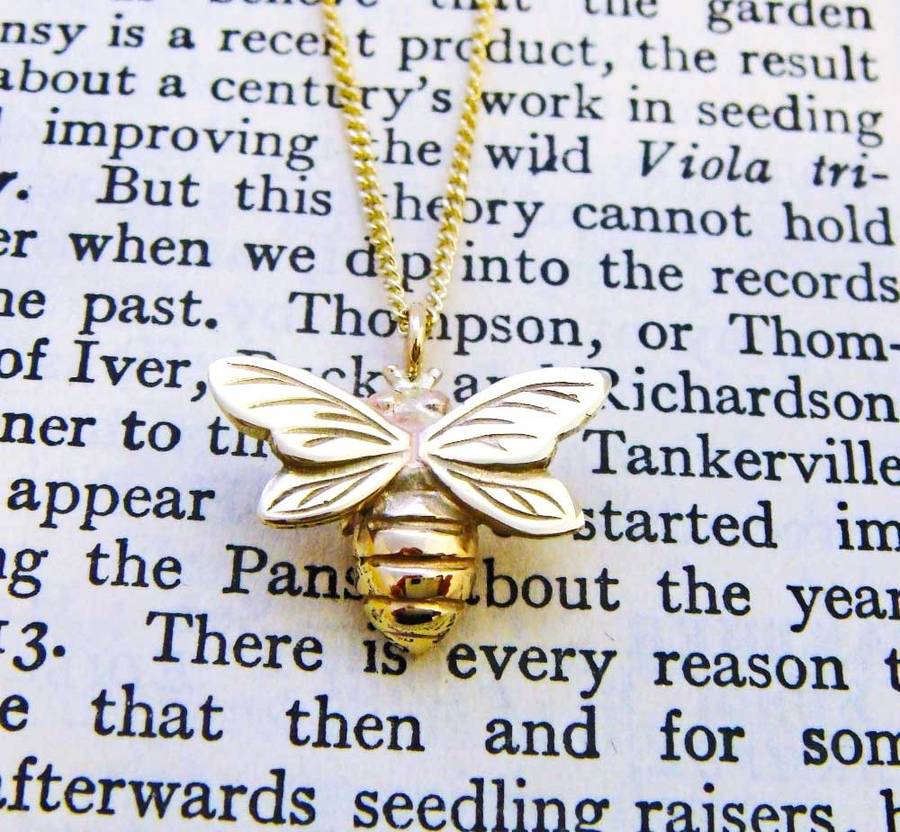 gold bee necklace by heather scott jewellery
