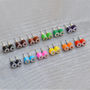 Hexagonal Colour Pencil Earring Studs, thumbnail 1 of 4