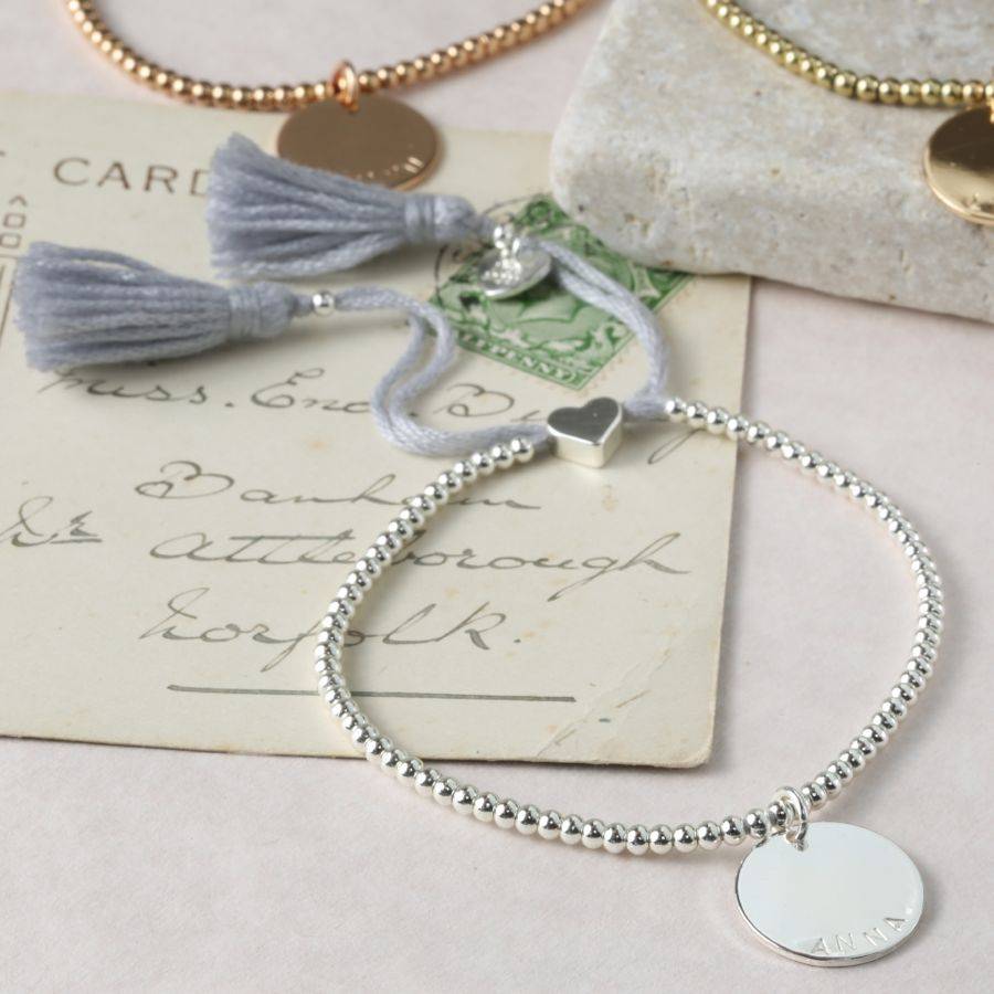 personalised dainty links bracelet with name disc by lisa angel ...