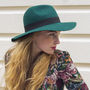 Green Relaxed Wool Fedora, thumbnail 1 of 6