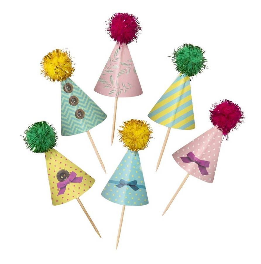 Party Hat Cake Toppers By Postbox Party