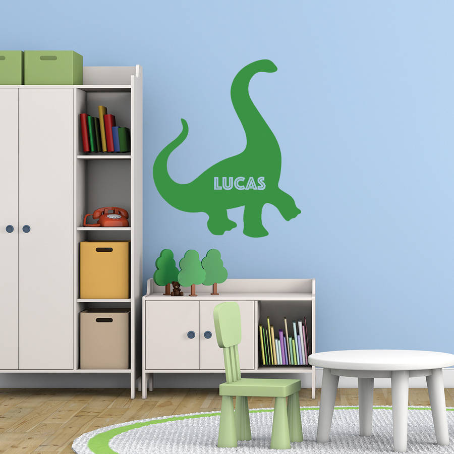 personalised dinosaur wall decal by mirrorin