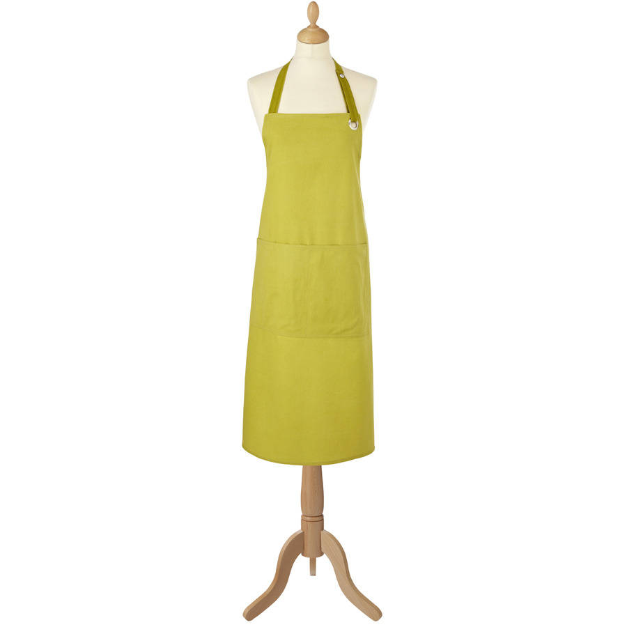 Plain Dyed Lime Cotton Apron By Ulster Weavers