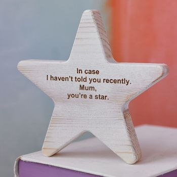Personalised Wooden Star Keepsake For Mum, 12 of 12
