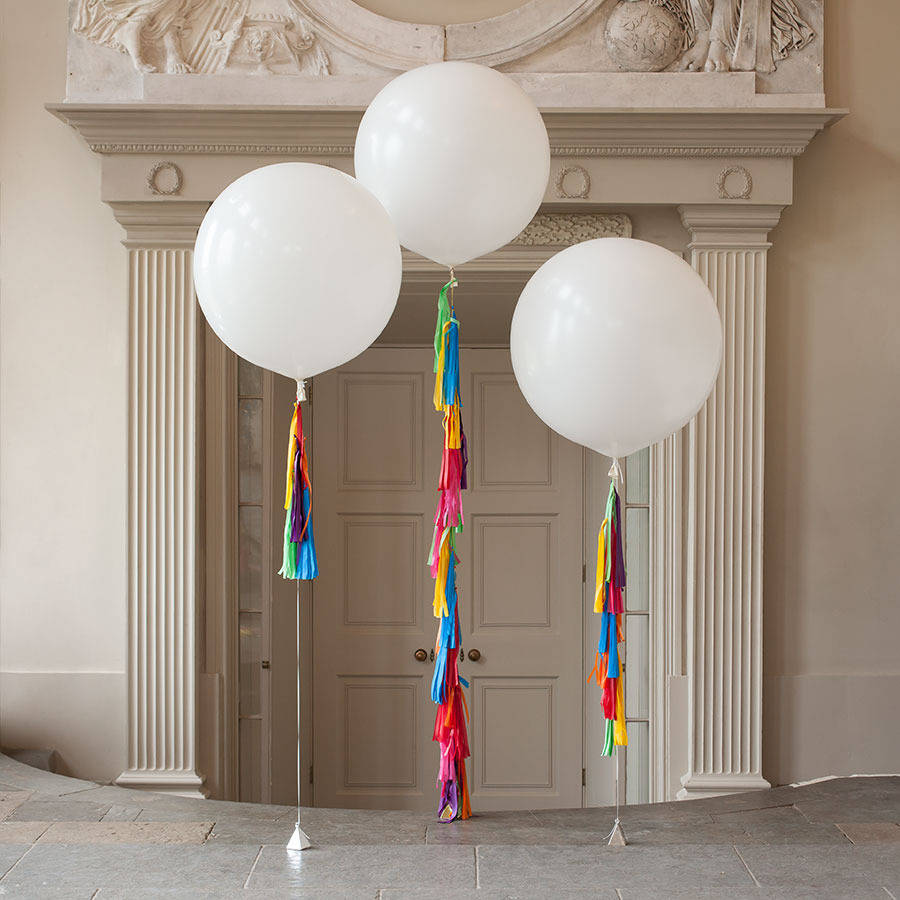 Rainbow Tassel Tail Balloon Trio By Bubblegum Balloons