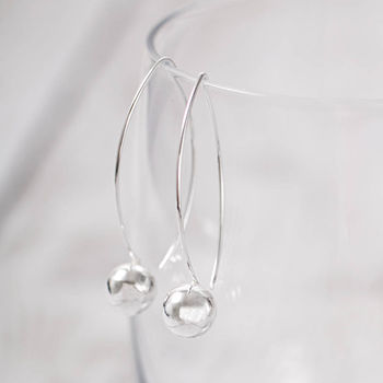 Sterling Silver Ball Drop Hook Earrings, 4 of 6
