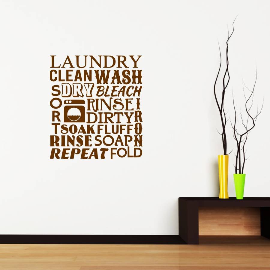 laundry room word cloud wall sticker by mirrorin