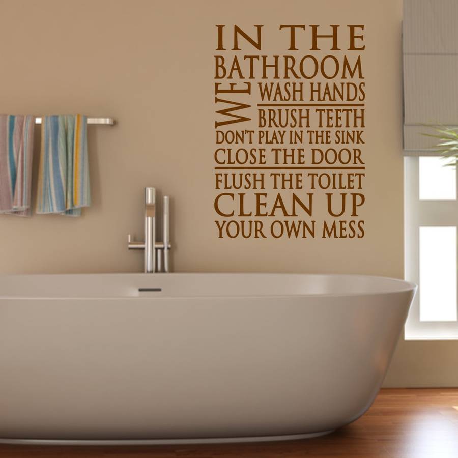 Bathroom Rules Word Block Wall Sticker By Mirrorin Bathroom Rules Word Block Wall Sticker