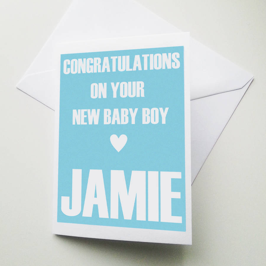 Personalised 'It's A Boy' Congratulations Card By Weasel and Stoat ...