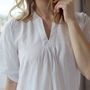 White Cotton Short Sleeve Nightdress Polly, thumbnail 3 of 4
