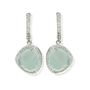 Aqua Gemstone Silver Drop Earrings Diamante, thumbnail 1 of 3