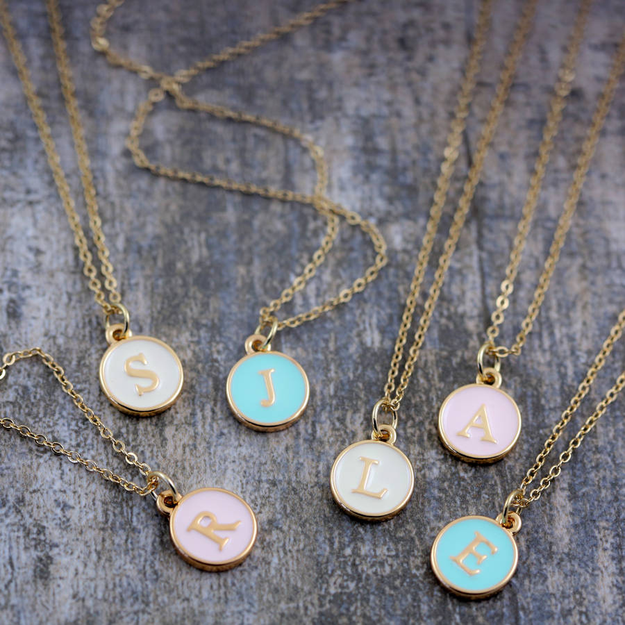 Enamel Initial Charm Necklace By J S Jewellery Notonthehighstreet Enamel Initial Charm Necklace By J S Jewellery Notonthehighstreet