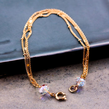 Delicate Satellite Chain Bracelet With Swarovski Beads, 5 of 7