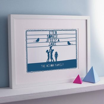 Personalised Family Names And Silhouette Papercut, 5 of 8