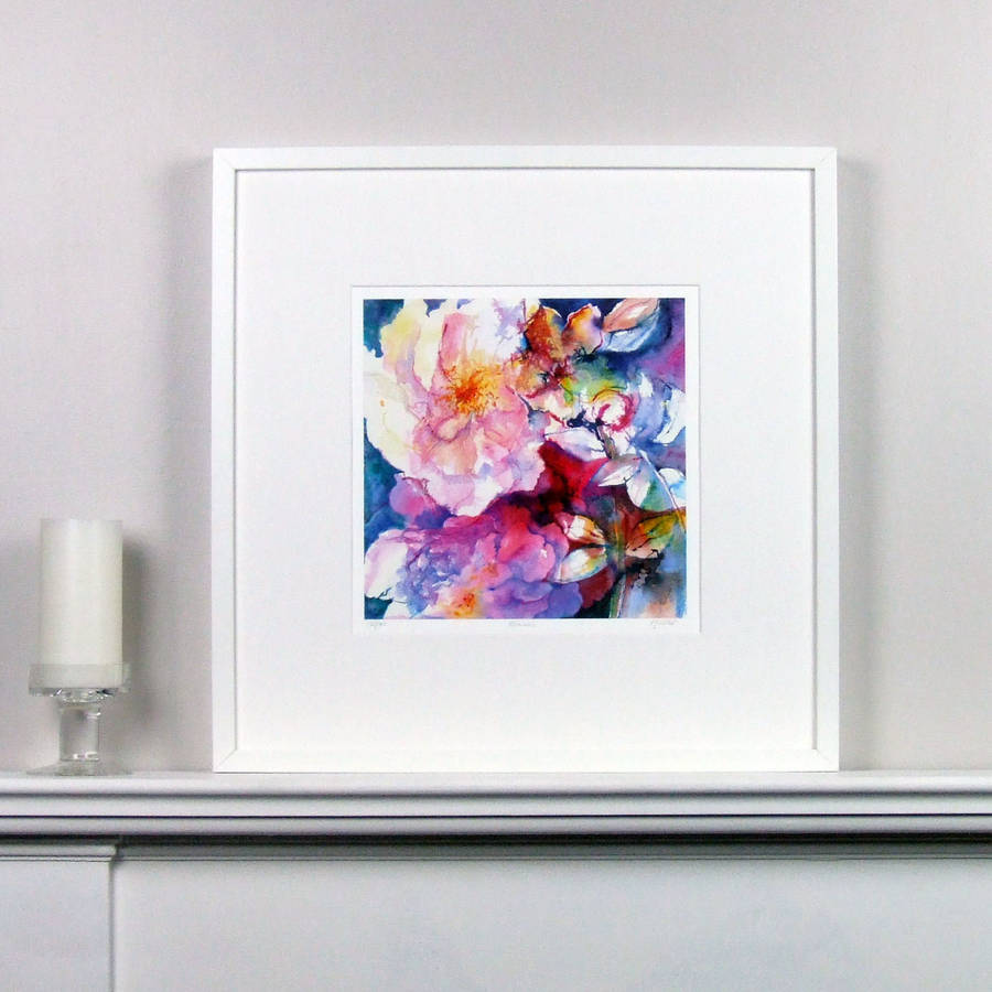 limited edition pink floral fine art canvas print by susan miller fine art