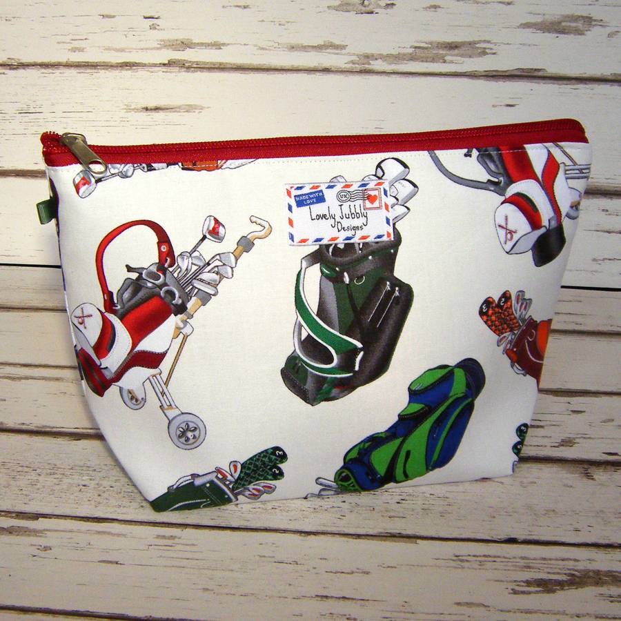 Golf Bag Golfing Golfer Toiletry Wash Bag By Lovely Jubbly Designs