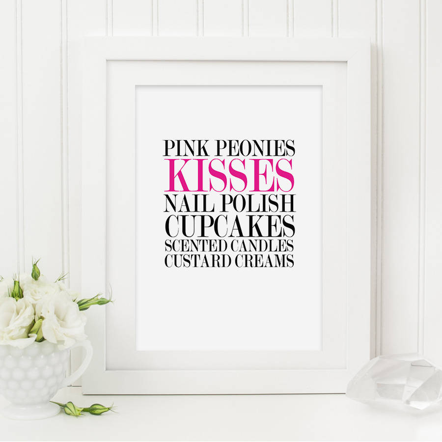 Personalised My Favourite Things Print By Sweetlove Press