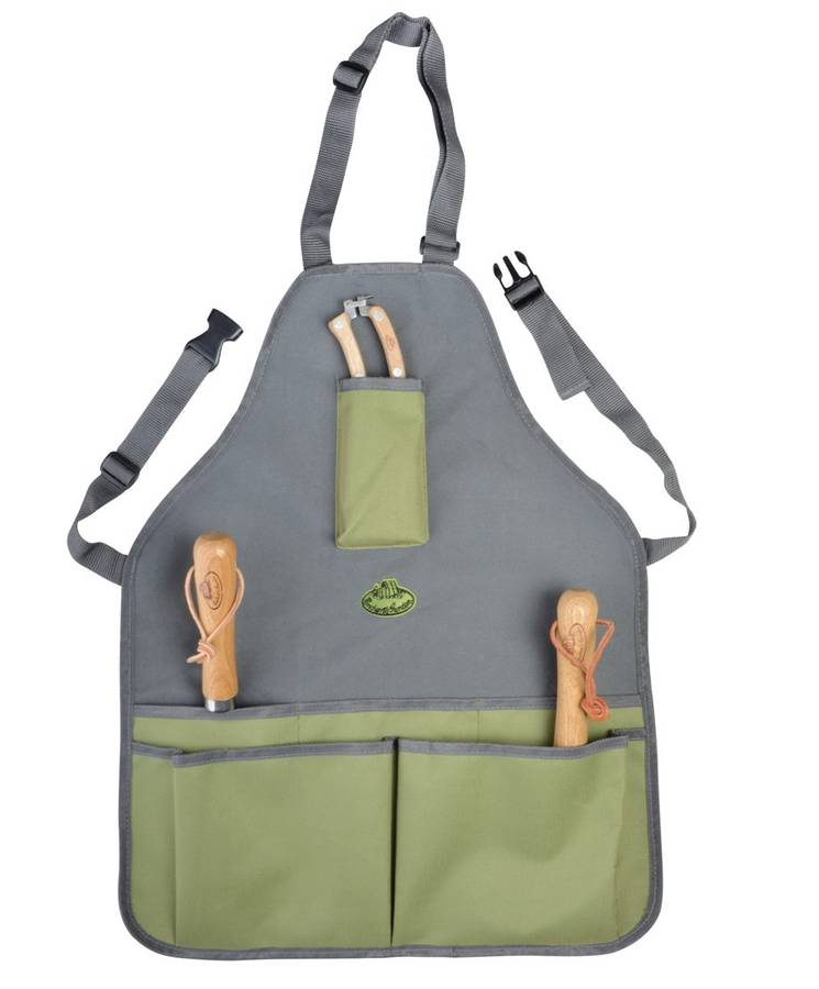 Canvas Garden Tool Belt Apron / Green And Grey By Garden Selections