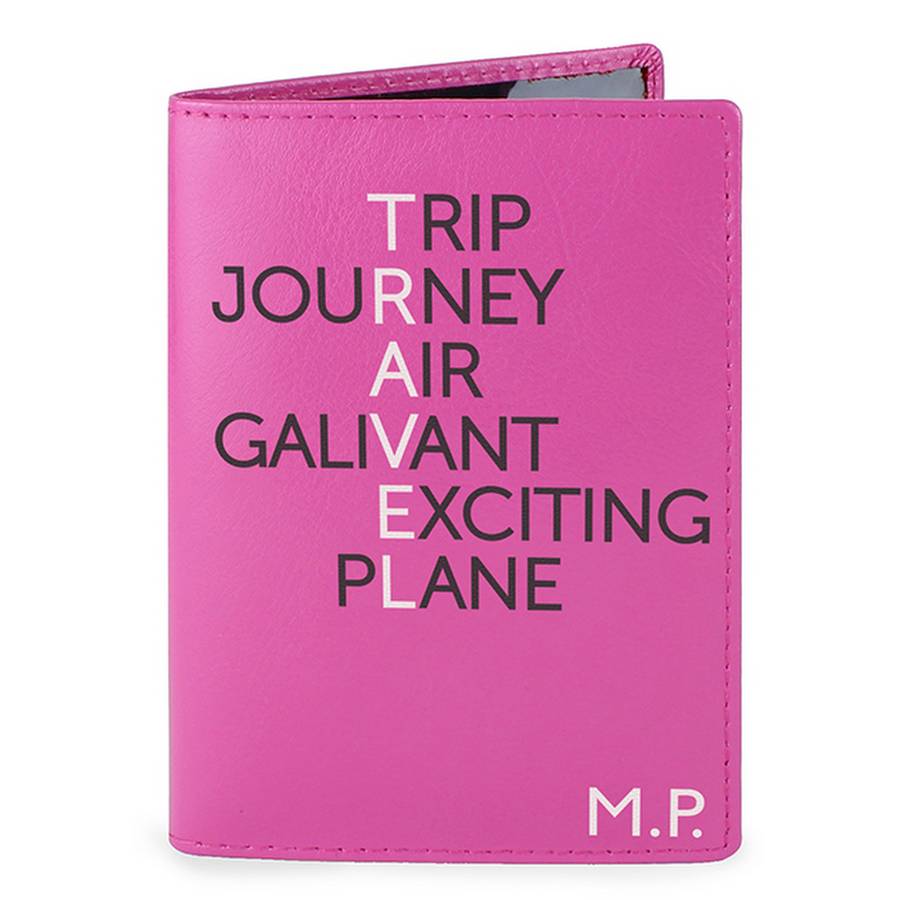 Travel Personalised Pink Passport Holder By Chalk And Cheese Candles