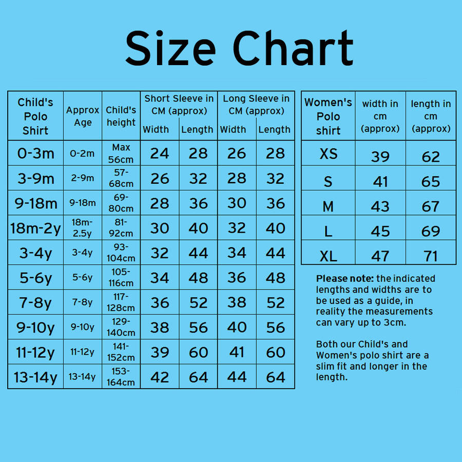 polo size chart