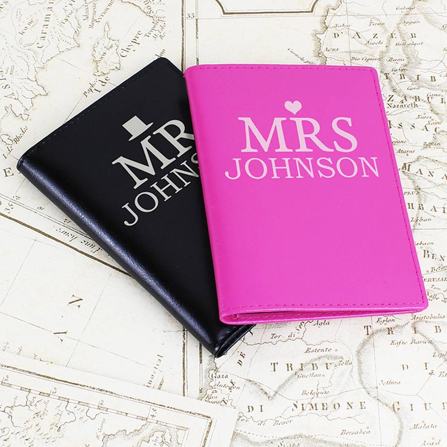 Mr And Mrs Personalised Wedding Passport Holders By Chalk And Cheese ...