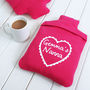 Personalised Love Heart Hot Water Bottle Cover, thumbnail 1 of 5